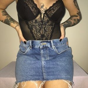 Denim mini skirt